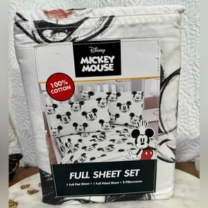 Disney CLASSIC Mickey Mouse FULL Size Sheet Set - 100% Cool Crisp Cotton